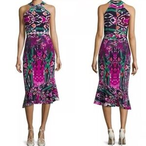 Saloni Silk Midi Dress Sz 6